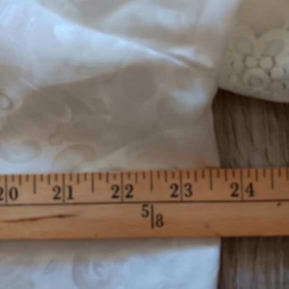 VTG Mervyns Pajama Set Floral Ivory Lace Satin Women XL Cottage Fairy Sleepwear - Picture 6 of 16